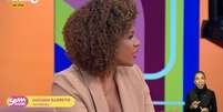 A apresentadora Luciana Barreto na entrevista de Lula no 'Sem Censura'  Foto: Reprodu&ccedil;&atilde;o/TV