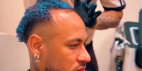 Neymar viraliza nas redes sociais com o cabelo azul  Foto: Reprodu&ccedil;&atilde;o/Instagram
