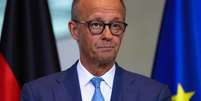 O chanceler alem&atilde;o Friedrich Merz em 5 de maio de 2026.  Foto: &copy; Christian Mang / Reuters / RFI
