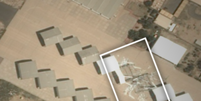 Hangares danificados na base aérea Ali Al Salem, no Kuwait  Foto: BBC News Brasil