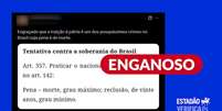 Pena de morte por traição à pátria só existe em contexto de guerra declarada no Brasil Foto: Reprodução/Redes Sociais / Estadão