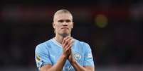Atacante Haaland em Arsenal x Manchester City -   Foto: Alex Pantling/Getty Images / Esporte News Mundo