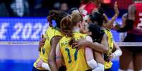 Seleção brasileira feminina de vôlei venceu a Bulgária por 3 sets a 0. Foto: Divulgação/CBV / Estadão
