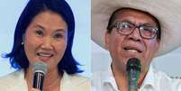 Keiko Fujimori, candidata pelo partido Fuerza Popular, e Roberto S&aacute;nchez, do partido Juntos por el Per&uacute;  Foto: Getty Images / BBC News Brasil