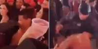 Policial agredindo homem no P&aacute;tio do Povo em Campina Grande  Foto: Foto Montagem/Maurilio Junior/V&iacute;deo / Portal de Prefeitura