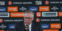 Carlo Ancelotti em entrevista coletiva após vitória sobre o Egito  Foto: Reprodução/Youtube/CBF