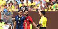Marquinhos leva cartão amarelo em jogo contra o Egito  Foto: Getty Images
