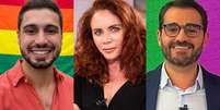 Pedro Figueiredo, Leilane Neubarth e Marcelo Cosme: jornalistas da GloboNews est&atilde;o entre as exce&ccedil;&otilde;es que falam livremente a respeito de ser LGBTQIAPN+  Foto: Reprodu&ccedil;&otilde;es