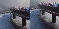 Turista pulou nas Cataratas do Iguaçu para pegar celular  Foto: Reprodução/Redes Sociais