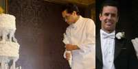 Bolo de luxo do casamento de Elisa Zarzur e Alexandre Negr&atilde;o: os detalhes do doce que roubou a cena em castelo de Paris.  Foto: Reprodu&ccedil;&atilde;o, @denilsonlimaatelier/Divulga&ccedil;&atilde;o @Ale Bigliazzi / Purepeople