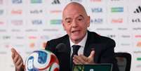 Gianni Infantino, presidente da Fifa, em coletiva nesta quarta-feira na Cidade do M&eacute;xico (Photo by Carl Recine/Getty Images)  Foto: Jogada10