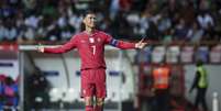 Cristiano Ronaldo lamenta chance desperdi&ccedil;ada.  Foto:  Carlos Rodrigues/Getty Image