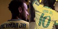 Neymar e Vini adotam grafias diferentes  Foto: Reprodu&ccedil;&atilde;o/X/CBF