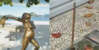 Imagem de Leila Diniz foi furtada 11 dias depois de ser instalada na orla da praia de Niter&oacute;i  Foto: Reprodu&ccedil;&atilde;o/TV Globo