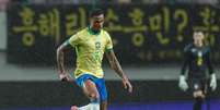 Gabriel Magalh&atilde;es em jogo pela Sele&ccedil;&atilde;o Brasileira .  Foto: Rafael Ribeiro/CBF
