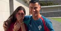 Influenciadora belga C&eacute;line Dept se emociona ao conhecer Cristiano Ronaldo  Foto: Instagram/@celine.dept