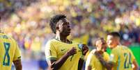 Vini Jr comemorando gol pelo Brasil  Foto: Ulrik Pedersen/NurPhoto / Getty Images
