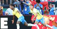 Vinicius Junior comemora gol de empate do Brasil contra Marrocos  Foto: Dan Mullan/Getty Images