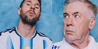 Messi é o maior jogador que o futebol já viu? A resposta polêmica de Carlo Ancelotti à pergunta que divide gerações: 'Sinceramente...'.  Foto: Getty Images / Purepeople