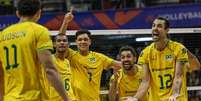 Sele&ccedil;&atilde;o brasileira de v&ocirc;lei comemora ponta na Liga das Na&ccedil;&otilde;es. Foto: Divulga&ccedil;&atilde;o/CBV / Estad&atilde;o