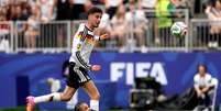  Kai Havertz (Alemanha) fez o s&eacute;timo gol contra o Cura&ccedil;ao finalizando com o p&eacute; esquerdo do lado esquerdo da &aacute;rea depois de um contra-ataque  Foto: Lars Baron/Getty Images