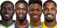 Jogadores como Kalidou Koulibaly (Nigéria), Folarin Balogun (Estados Unidos), Vini Jr. (Brasil) e Mike Maignan (França) enfrentam o preconceito contra os homens de pele escura e traços negroides  Foto: Reproduções