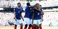 Sele&ccedil;&atilde;o da Fran&ccedil;a comemora gol de Mbapp&eacute; contra Senegal pela Copa do Mundo de 2026  Foto: Shaun Botterill - FIFA/FIFA via Getty Images