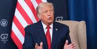 Donald Trump durante c&uacute;pula do G7 na Fran&ccedil;a  Foto: ANSA / Ansa - Brasil