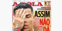 "Dez homens e uma est&aacute;tua: Portugal sacrifica outra Copa pelo ego de Cristiano Ronaldo", diz o 'Independent' - Foto: Reprodu&ccedil;&atilde;o / Jogada10