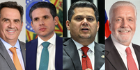 Da esquerda para a direita: Ciro Nogueira (PP-PI), Hugo Motta (Republicanos-AP), Davi Alcolumbre (União-AP) e Jaques Wagner (PT-BA)  Foto: Montagem: Senado Federal, José Cruz/Agência Brasil e Jefferson Rudy/Agência Senado
