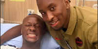 Koné no hospital com Bombito  Foto: Reprodução/Instagram