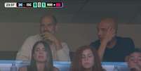 Pep Guardiola foi assistir Marrocos e Esc&oacute;cia   Foto: Reprodu&ccedil;&atilde;o/Caz&eacute; TV