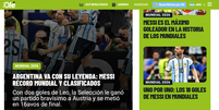 Diário Olé exalta atuação de Messi  Foto: Reprodução