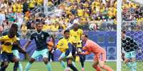 Angulo marcou o gol de empate do Equador diante da Alemanha –  Foto: Divulgação / La Tri / Jogada10