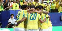 Sele&ccedil;&atilde;o Brasileira comemora gol contra a Esc&oacute;cia na fase de grupos da Copa do Mundo  Foto: Peter Joneleit/Icon Sportswire via Getty Images