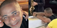 Alex Leandro Bispo dos Santos &eacute; suspeito de matar a companheira; antes da pris&atilde;o, ele levou flores e chorou no vel&oacute;rio dela  Foto: Reprodu&ccedil;&atilde;o