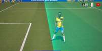Gol da Colômbia foi anulado por causa da ponta do pé  Foto: Reprodução/CazéTV