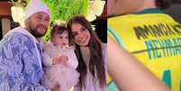 Camisa de Neymar Jr. 'vandalizada' e ausência da filha Helena na Copa: Amanda Kimberlly se pronuncia sobre polêmicas: 'Não foi por vontade minha'.  Foto: Reprodução/Instagram, @akimberllya / @anajuliaardito / Purepeople