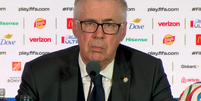 Ancelotti nega nervosismo e prega respeito ap&oacute;s jornalista 'tirar' Costa do Marfim da Copa: 'Temos que esperar'  Foto: Reprodu&ccedil;&atilde;o/Sportv