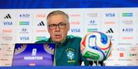 Carlo Ancelotti durante entrevista coletiva em Houston  Foto: Rafael Ribeiro/CBF