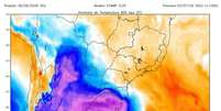 Frente fria deve provocar queda das temperaturas em diferentes partes do Brasil no final da semana. Foto: MetSul/Reprodu&ccedil;&atilde;o / Estad&atilde;o
