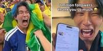 Gamix ganhou 1 milh&atilde;o de seguidores ap&oacute;s v&iacute;deo no jogo do Brasil contra o Jap&atilde;o  Foto: Reprodu&ccedil;&atilde;o/Instagram/@gamix.o7