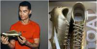 Cristiano Ronaldo usou chuteira dourada na Copa  Foto: Reprodução/Instagram