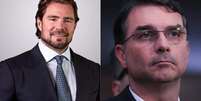 Fl&aacute;vio Bolsonaro e Daniel Vorcaro: Pol&iacute;cia Federal investiga a rela&ccedil;&atilde;o entre os dois.  Foto: Lula Marques/Ag&ecirc;ncia Brasil e M&aacute;rcio Gustavo Vasconcelos - Montagem/ E-Investidor / Estad&atilde;o