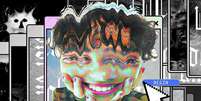 Ilustra&ccedil;&atilde;o com janelas de computador, um cursor e o rosto de uma jovem distorcido  Foto: BBC/Serenity Strull/Getty Images / BBC News Brasil