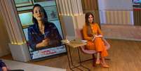 Andréia Sadi no 'Estúdio i': Michelle Bolsonaro foi tratada com respeito por jornalistas frequentemente atacados pelo bolsonarismo  Foto: Reprodução/TV