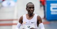 A queniano Eliud Kipchoge na Maratona de Berlim, na Alemanha (Foto: Fernanda Paradizo) Foto: Divulgação / Contra-Relógio