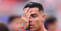 Aos 41 anos, Cristiano Ronaldo se irrita sobre perguntas sobre &uacute;ltima Copa do Mundo: 'Vou terminar quando eu quiser, n&atilde;o quando voc&ecirc;s quiserem'.  Foto: Getty Images / Purepeople