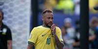 Neymar lamenta derrota para a Noruega ao final da partida válida pelas oitavas de final da Copa do Mundo disputada em East Rutherford Nova Jersey, perto de Nova York, nos Estados Unidos, neste domingo, 5 de julho de 2026  Foto: GILSON MELO/AGÊNCIA F8/Estadão Conteúdo