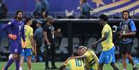 O jogador Neymar, do Brasil, lamenta derrota para a Noruega ao final da partida v&aacute;lida pelas oitavas de final da Copa do Mundo disputada em East Rutherford Nova Jersey, perto de Nova York, nos Estados Unidos, neste domingo, 5 de julho de 2026.   Foto: ALEXANDRE BRUM/ENQUADRAR/Estad&atilde;o Conte&uacute;do